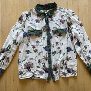 LOFT Women’s Size Medium Paisley Button Up Blouse Long Sleeved Collared Floral